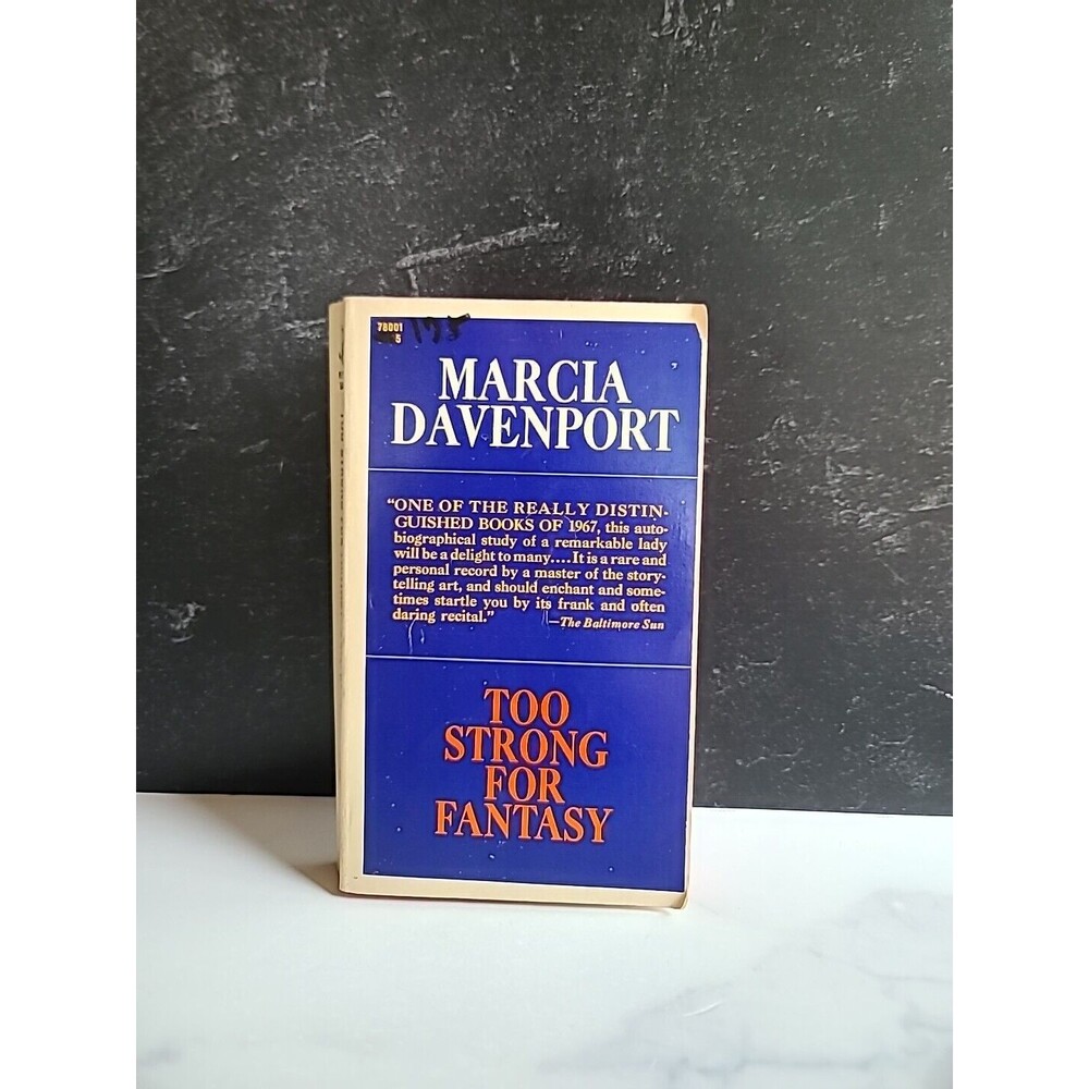 Too Strong For Fantasy By Marcia Davenport Paperback